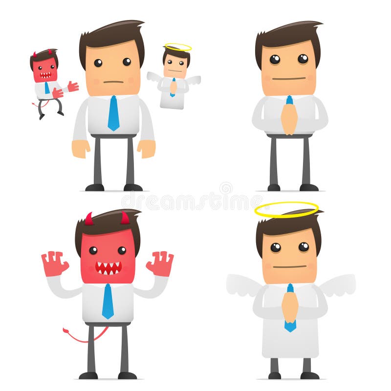 Set of funny cartoon manager royalty free illustration Set of funny cartoon manager royalty free illustration