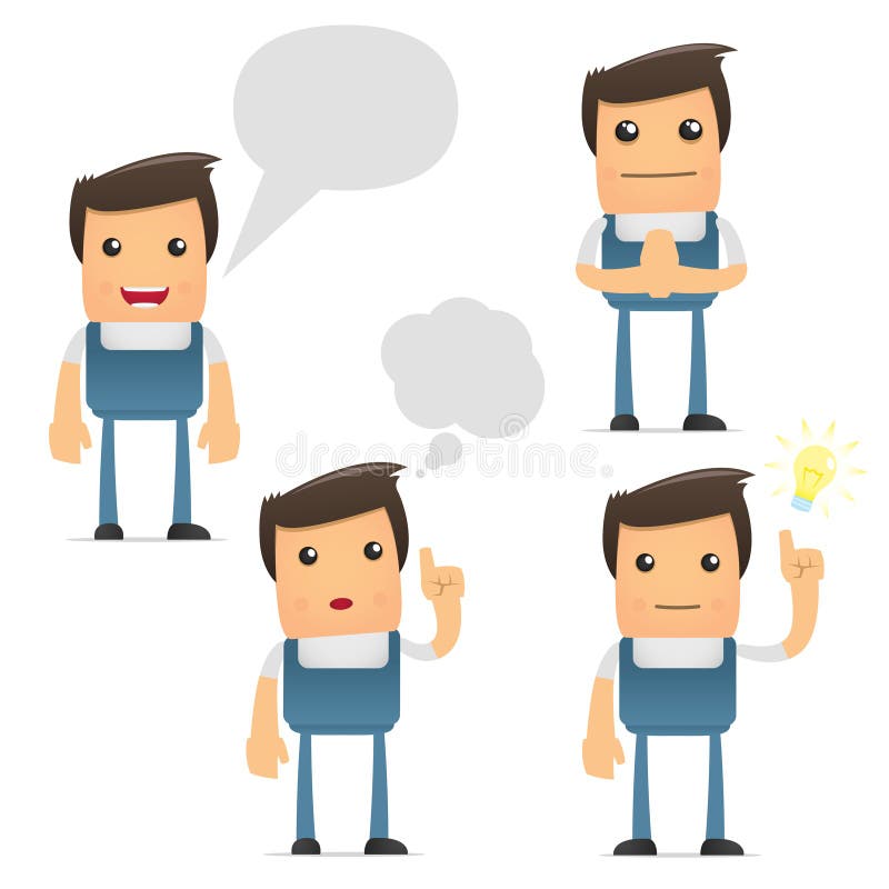 Cartoon Stick Figures Saying Yes with One Person Saying No Stock Vector