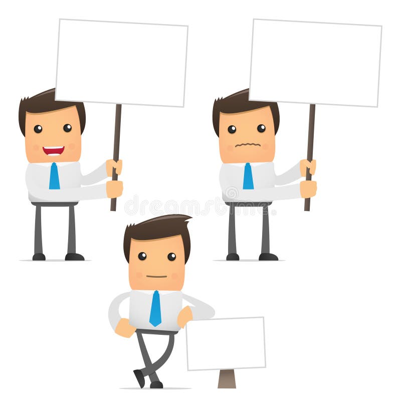 Set of funny cartoon office worker royalty free illustration