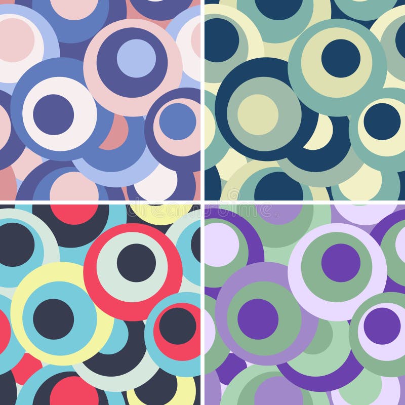 Set of funny circle backgrounds