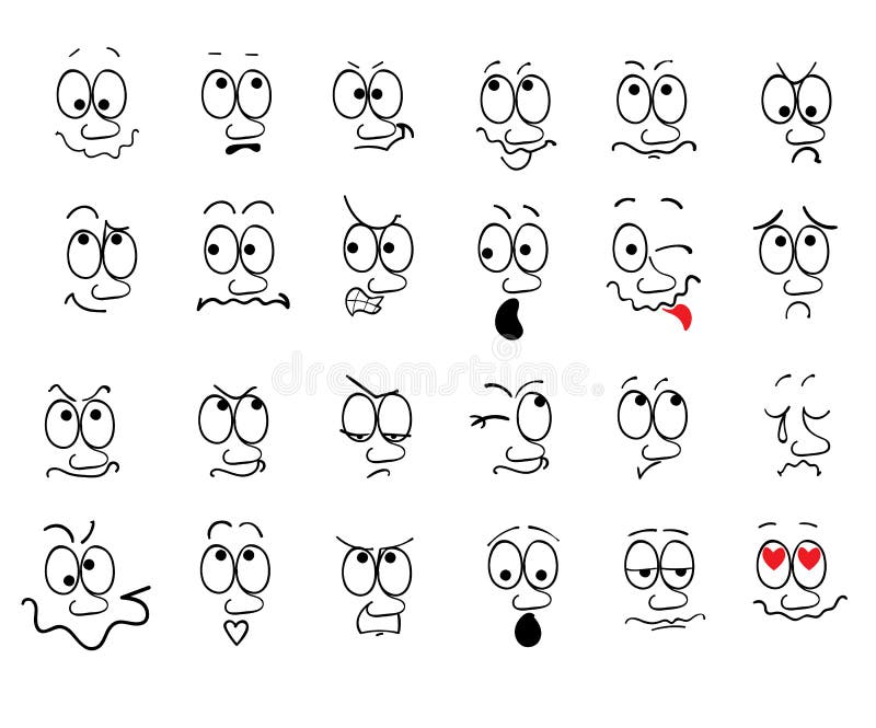 Set of funny faces