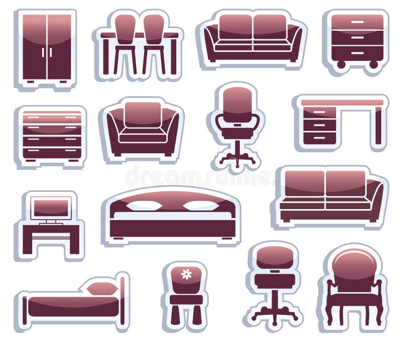 Furniture icons stock vector. Illustration of luxury 39906933