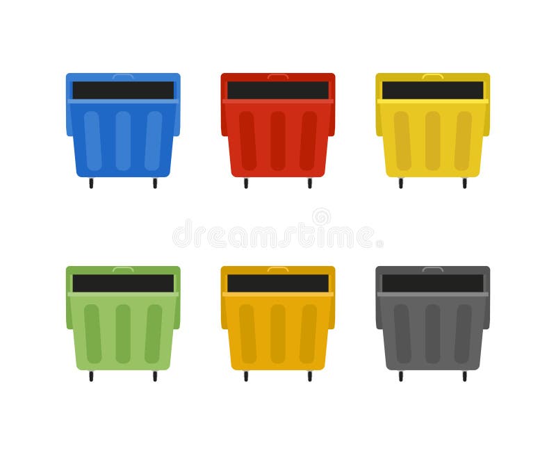 Orange Trash Can Icon Flat Style Stock Illustrations – 55 Orange Trash ...