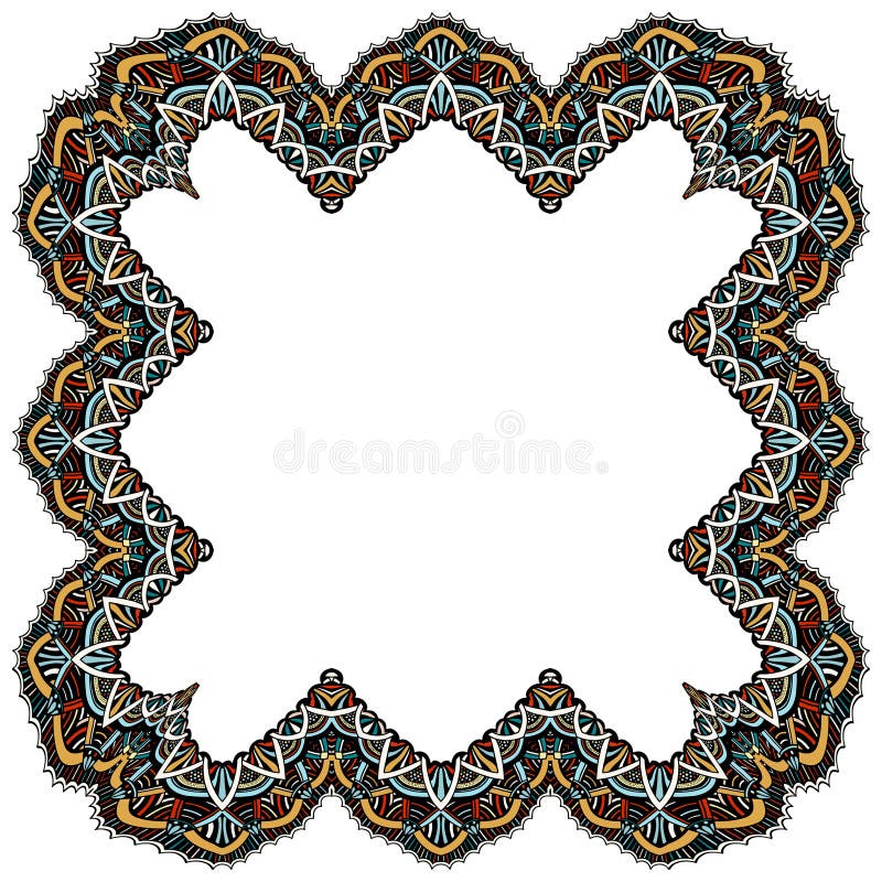 Set of geometric frame stock vector. Illustration of mandala 76696529