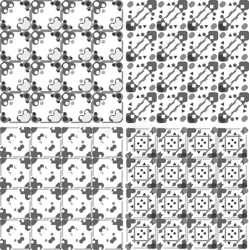 Set of geometric seamless patterns