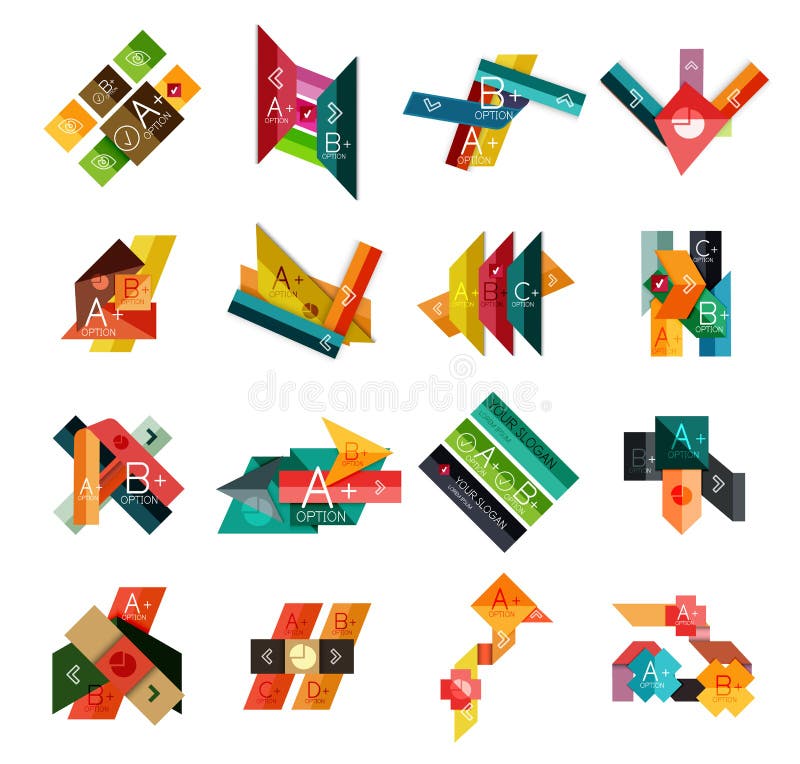 Set geometrical infographic szablony ilustracji Set geometrical infographic szablony ilustracji