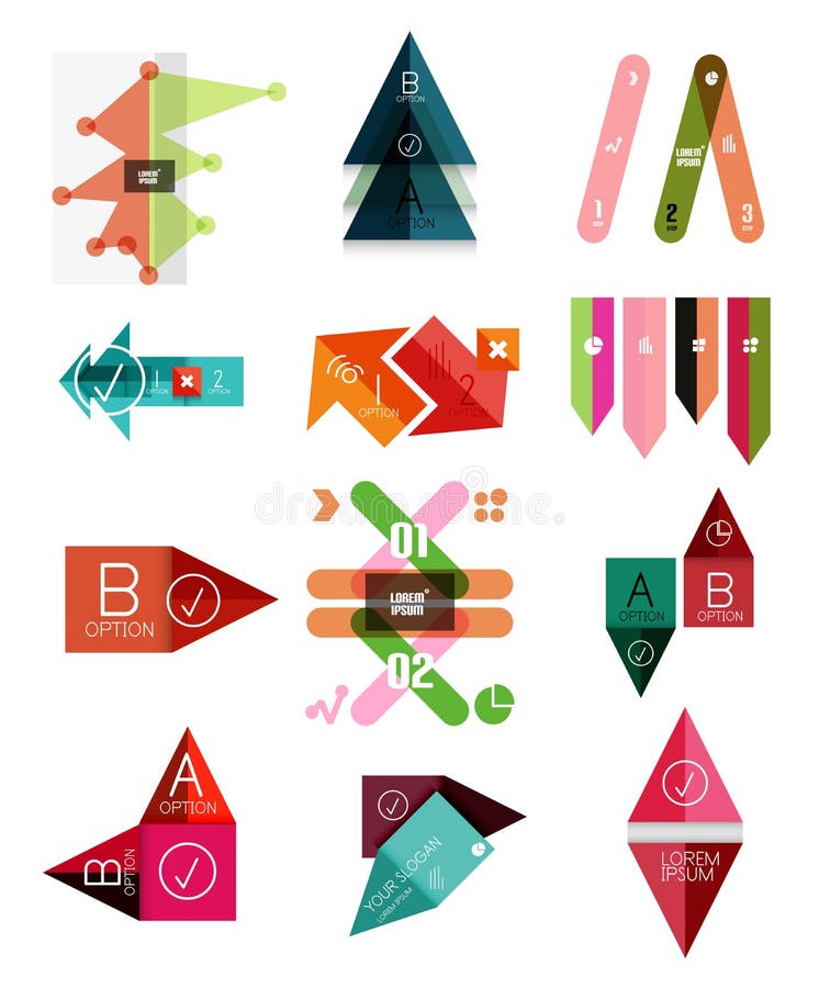 Set geometrical infographic szablony ilustracji Set geometrical infographic szablony ilustracji