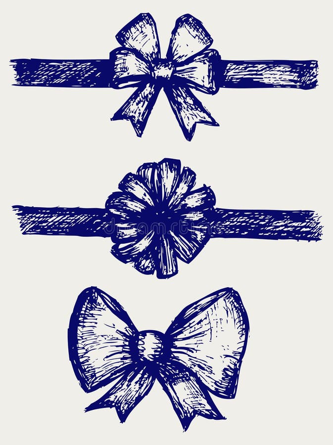 Set gift bows with ribbons stock vector. Illustration of draw 26513803