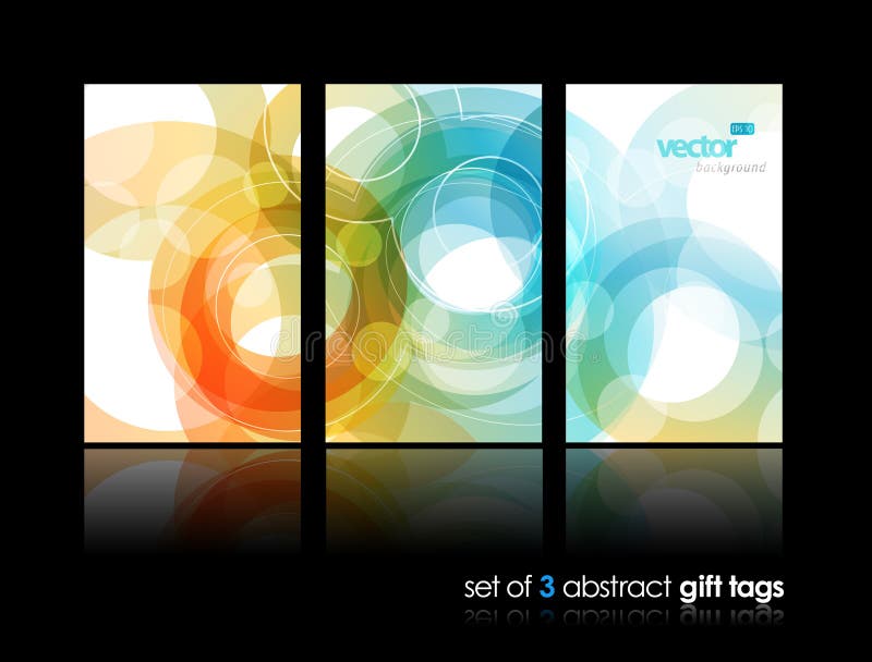 Set of gift cards with circles.