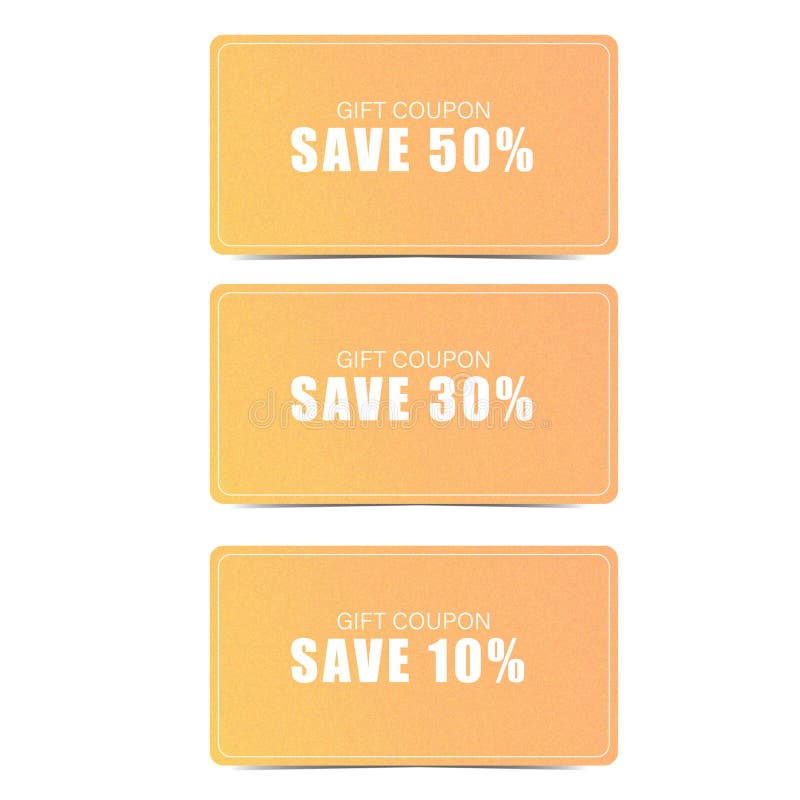 A Set of Gift Coupons. Gold Color Stock Vector Illustration of