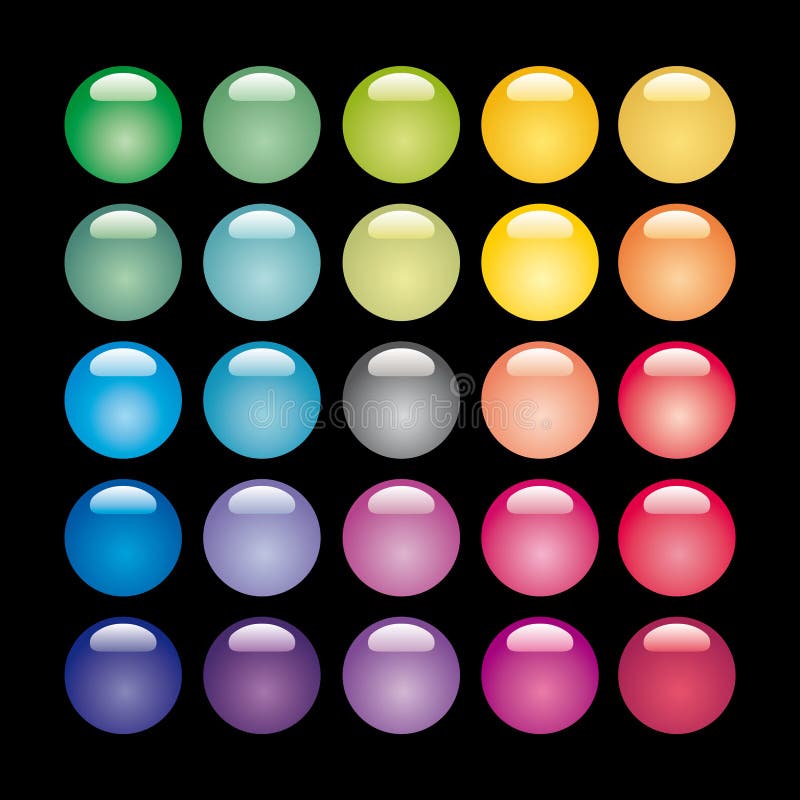 Set of glass buttons.