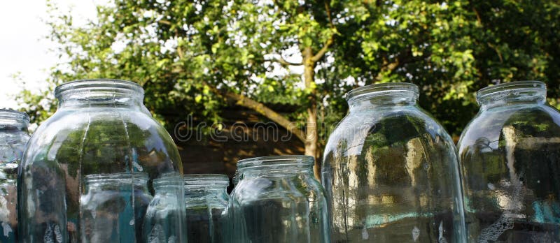 A Set of Glass Jars of Different Sizes Ready for the Start of the Season of  Preservation Stock Photo - Image of canned, preserving: 150142550