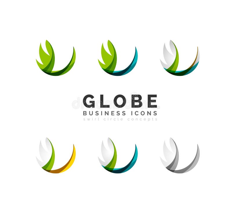 Set of globe sphere or circle logo business icons royalty free illustration Set of globe sphere or circle logo business icons royalty free illustration