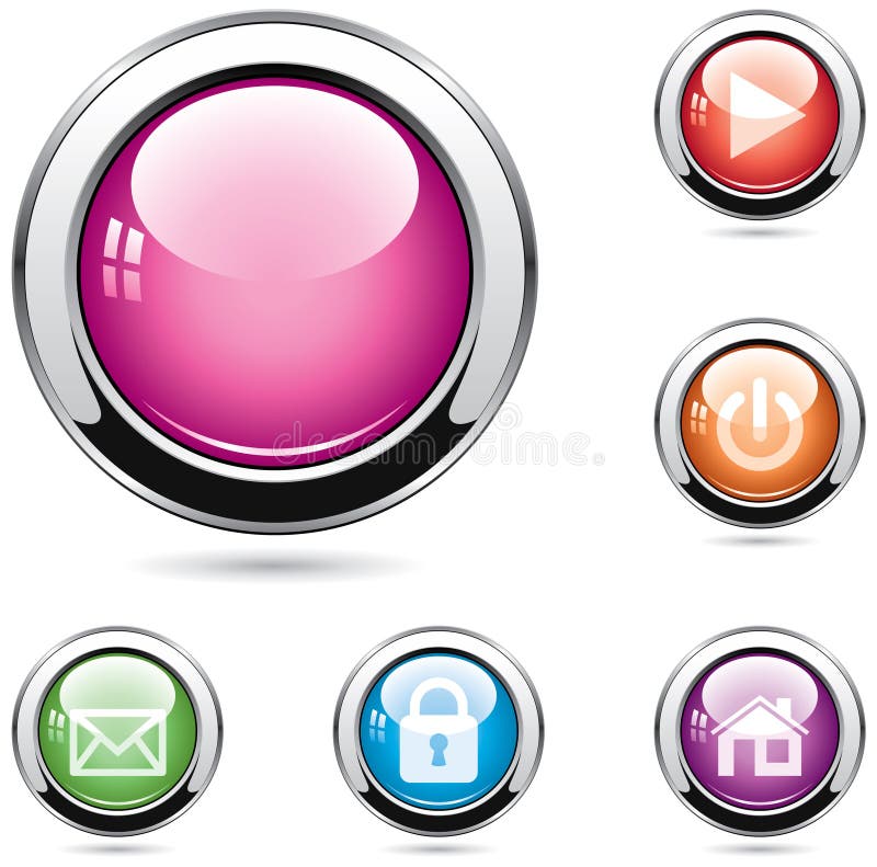Set of glossy buttons stock illustration
