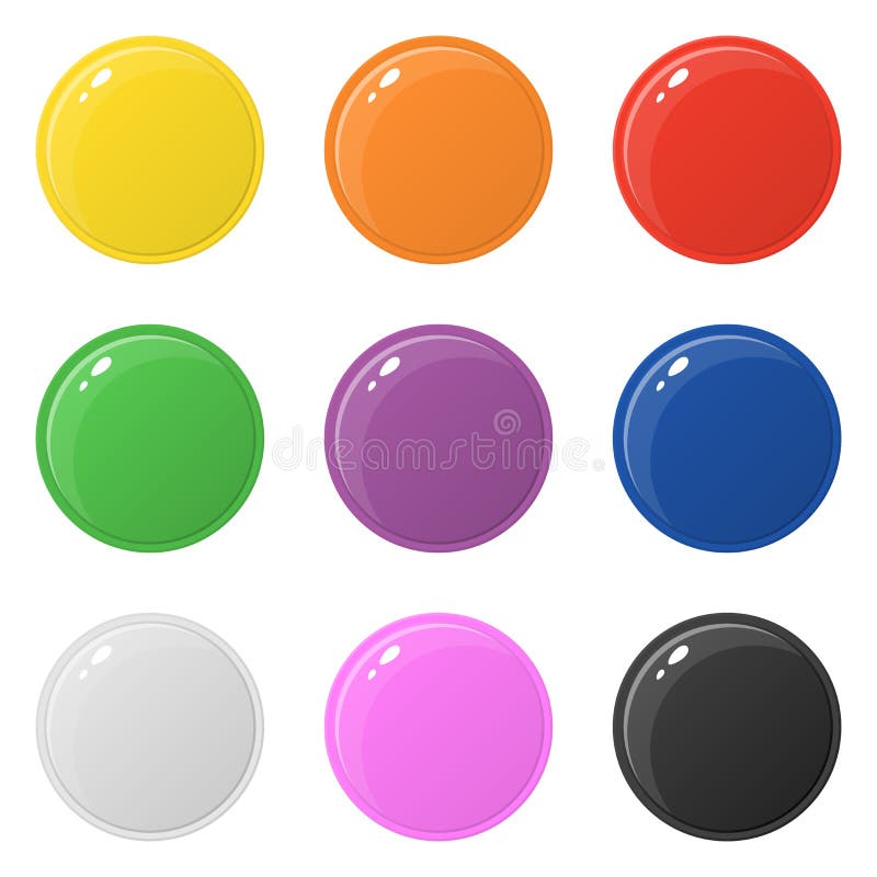 Free Vectors  Illustration set of colorful buttons