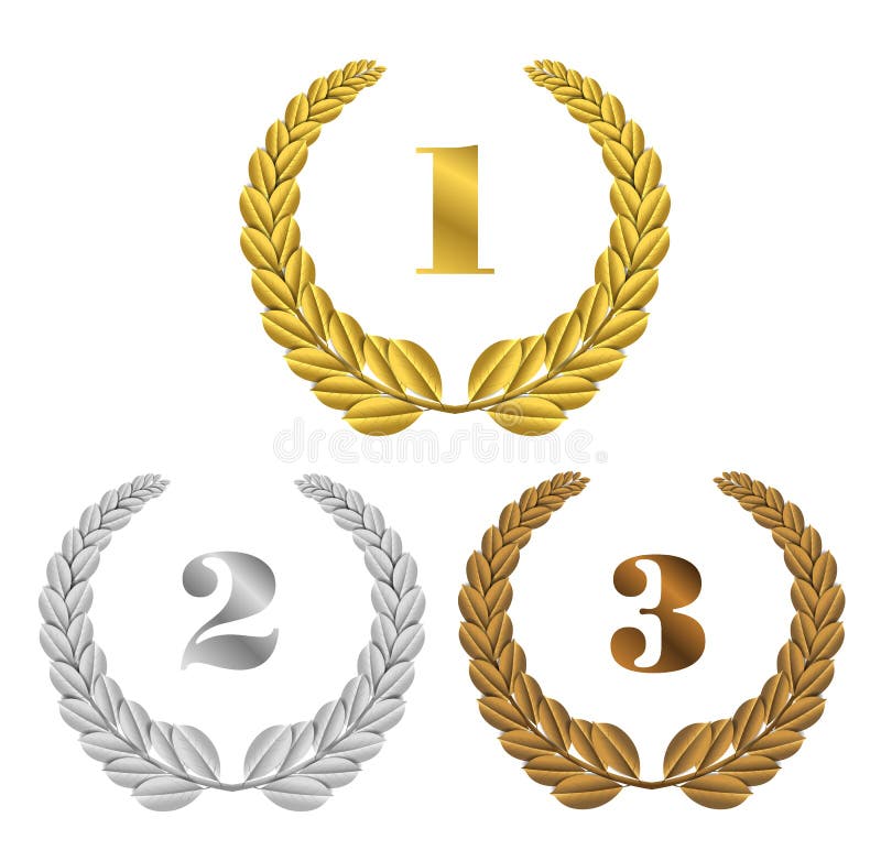 Set of Gold, Silver Bronze Symbols Places Stock Vector - Illustration award, gold: 55990704