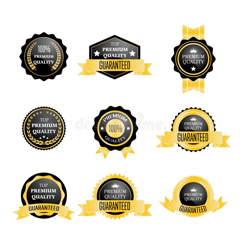 Golden Premium Quality Badge Stock Vector - Illustration of badge ...