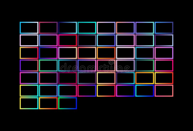 Set Gradient Rectangle Vector Illustration Stock Vector - Illustration ...