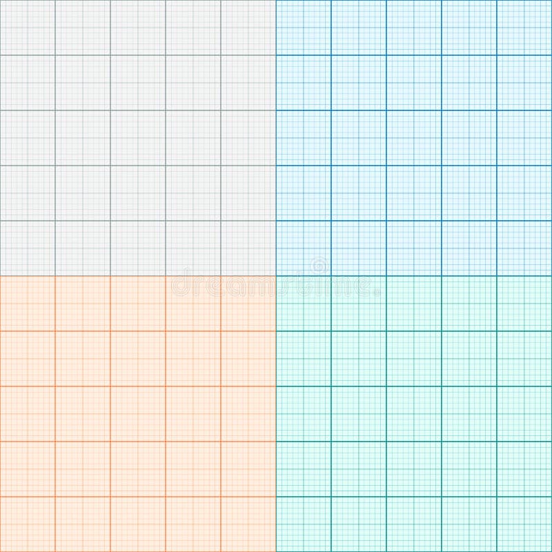 a set of graph paper in four colors plotting paper vector stock