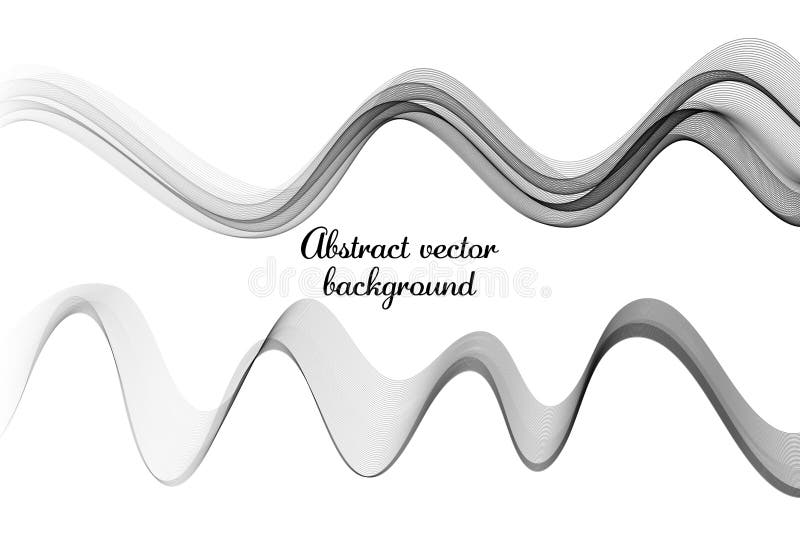 Set of gray horizontal waves on white background, smooth gray wave lines design royalty free stock photography