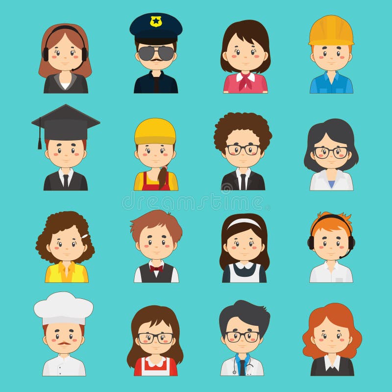Career avatars stock vector. Illustration of emoji, button - 168793429