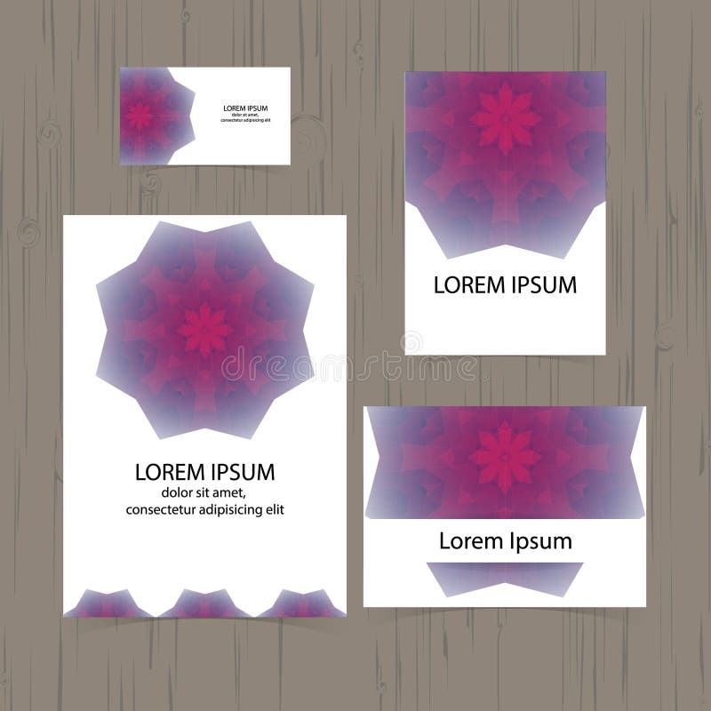 Set of Greeting Cards, Business Cards, Flyer. Cover Design Stock Vector Illustration of retro