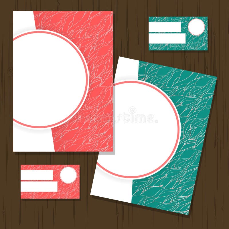 Set of Greeting Cards, Business Cards, Flyer. Cover Design Stock Vector Illustration of page