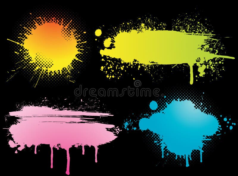 Set of grunge backgrounds stock illustration