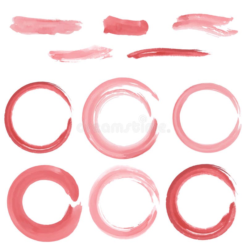 Set of grunge circle brush strokes. Watercolor. vector vector illustration