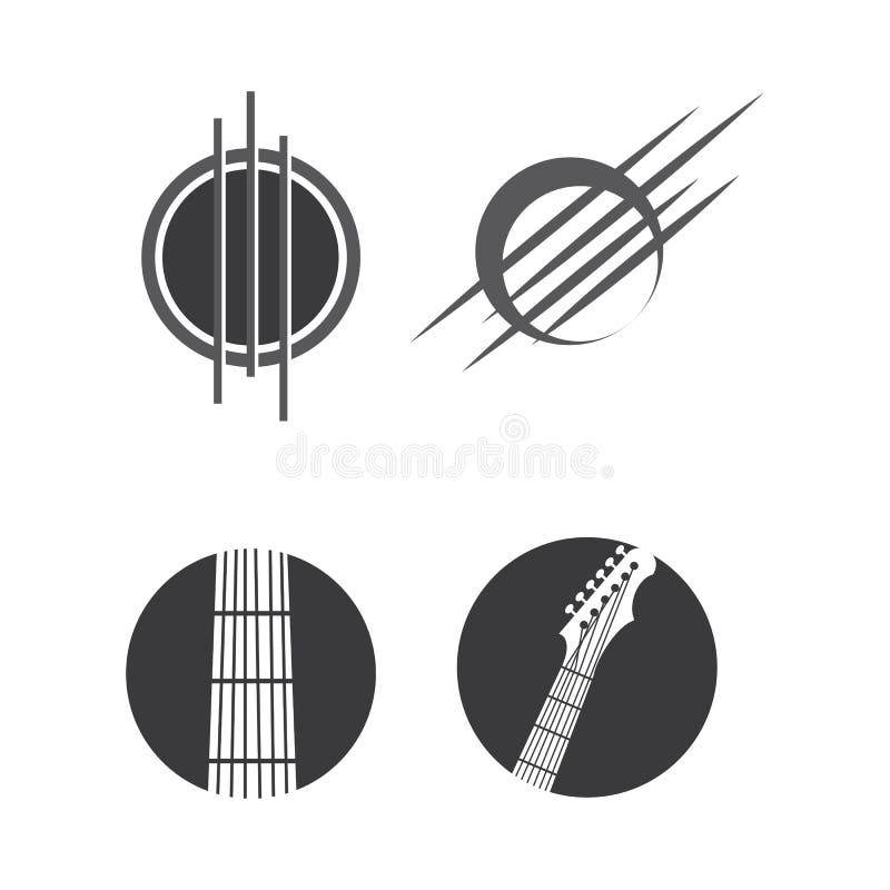 Set Guitar Wave Logo Template vector symbol vector illustration.