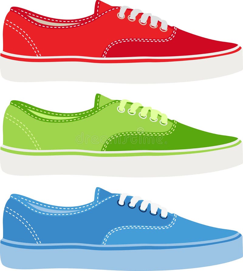 Set of Gym Shoes stock illustration. Illustration of fashion - 49068767