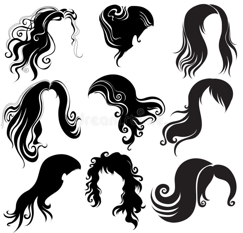 Velký sada skládající se z černý vlasy žena (můj velký vlasy série) 