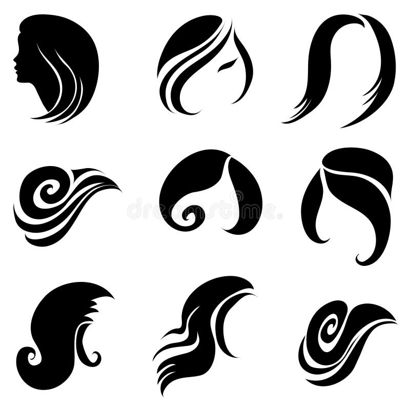 Set of hair symbols