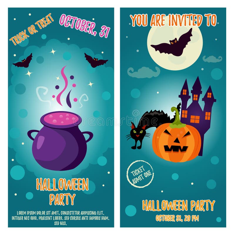 Halloween Invitation Template with Scary Clown and Big Bat. Stock ...