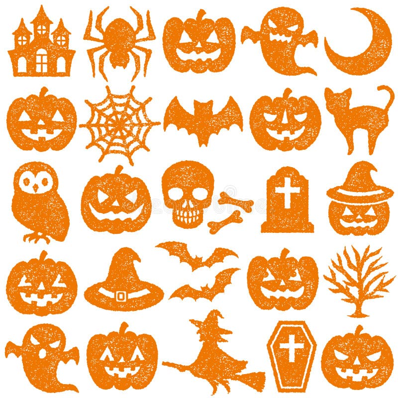 Halloween icons in circle. stock vector. Illustration of background