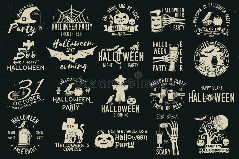 Set Halloweenowa świętowanie kolekcja ilustracji Set Halloweenowa świętowanie kolekcja ilustracji