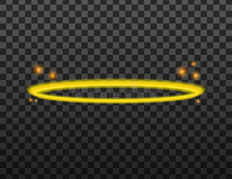 Set Halo Angel Ring . Holy Golden Nimbus Circle on Black Transparent  Background. Vector Illustration. Stock Vector - Illustration of aureole,  gloriole: 160466391