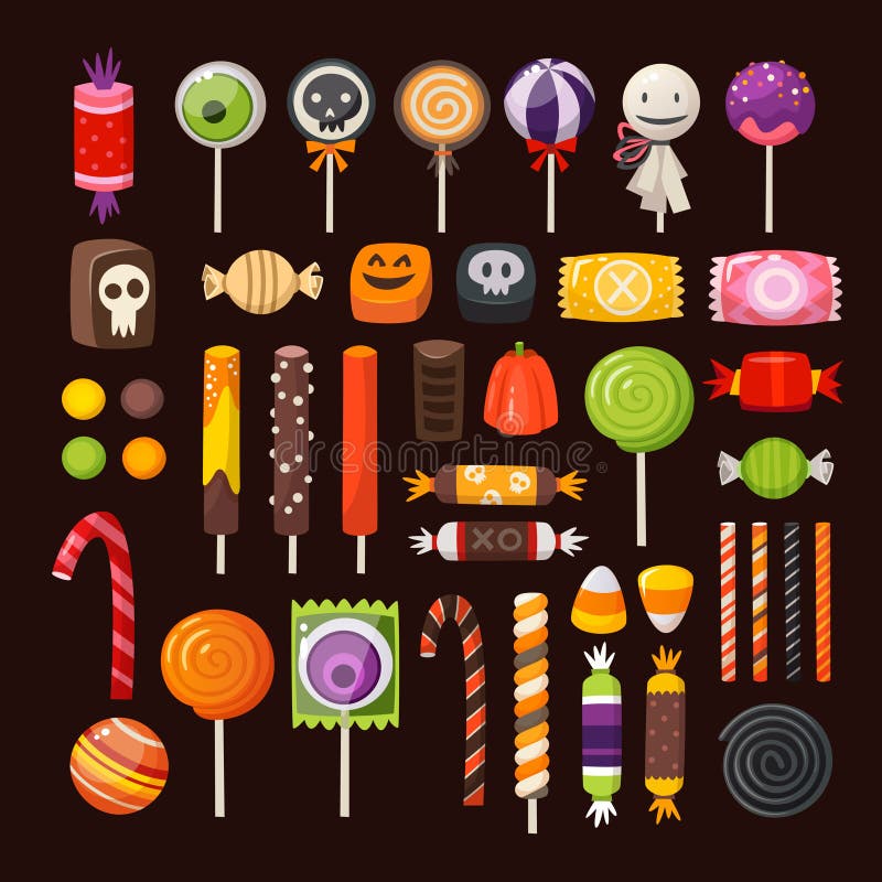 Set of Haloween candies stock illustration Set of Haloween candies stock illustration