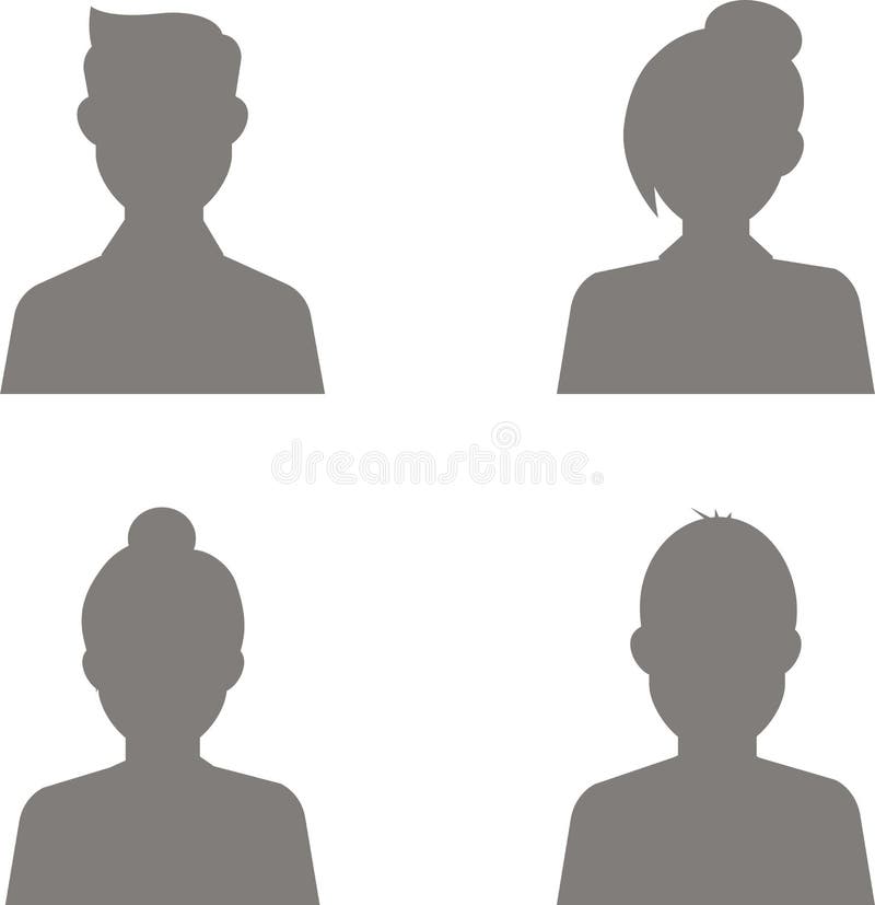 Set of hand drawn Avatar profile icon or portrait icon, including male and female . User flat avatar icon, sign, profile people