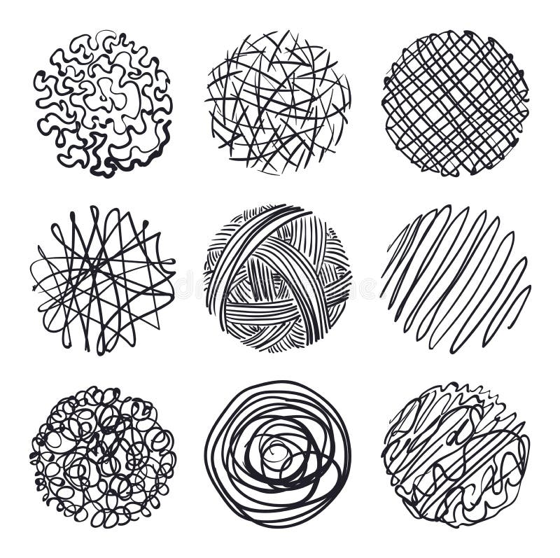 Set of hand-drawn circles, elements for desicn, vector stock illustration Set of hand-drawn circles, elements for desicn, vector stock illustration