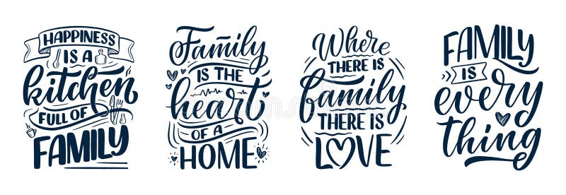 Set with Hand Drawn Lettering Quote in Modern Calligraphy Style about ...