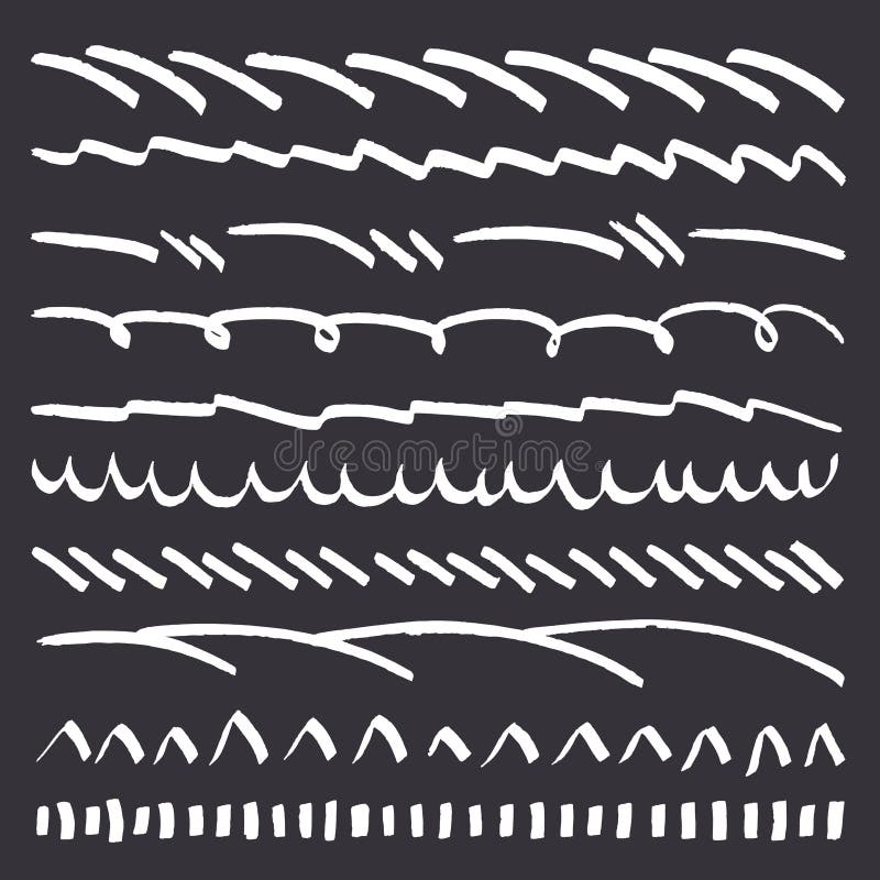 Download Hand Drawn Vector Line Border Set And Scribble Stock ...