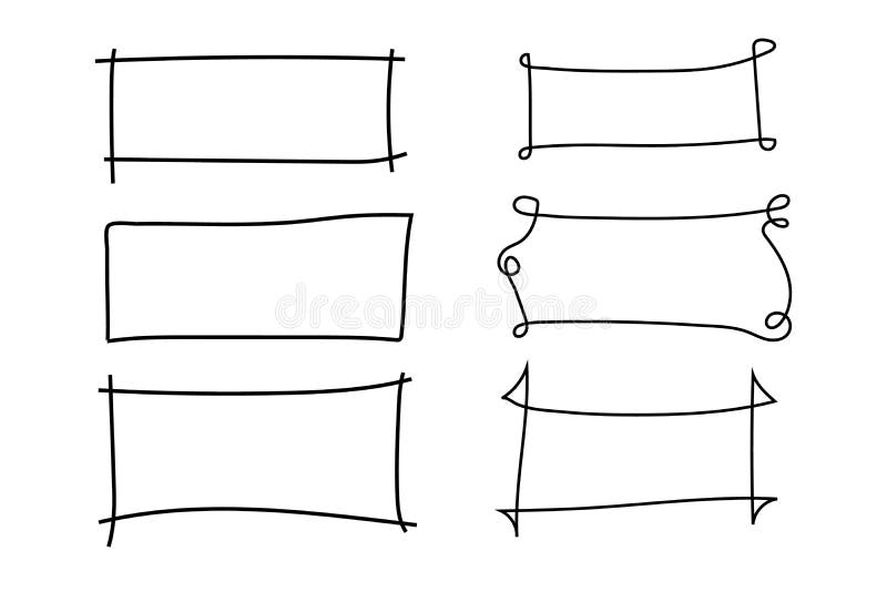 Set Of Hand Drawn Rectangle Hand Drawn Frames Rectangle Frames Text Box And Frames Vector Illustration Stock Illustration Illustration Of Sketch Grunge