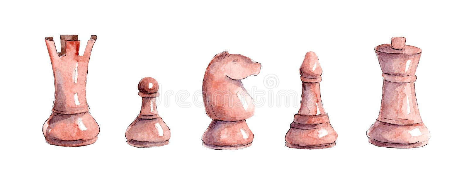 Hand-drawn sketch set of Chess pieces. Chess pieces. Playing