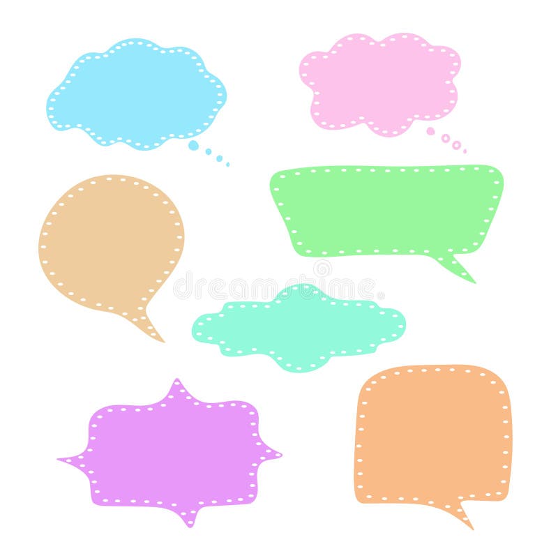 Set of hand-drawn speech bubbles royalty free illustration