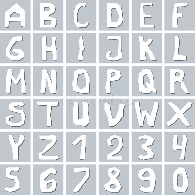 Download Set Of Hand Drawn White Uppercase Alphabet Stock Vector ...