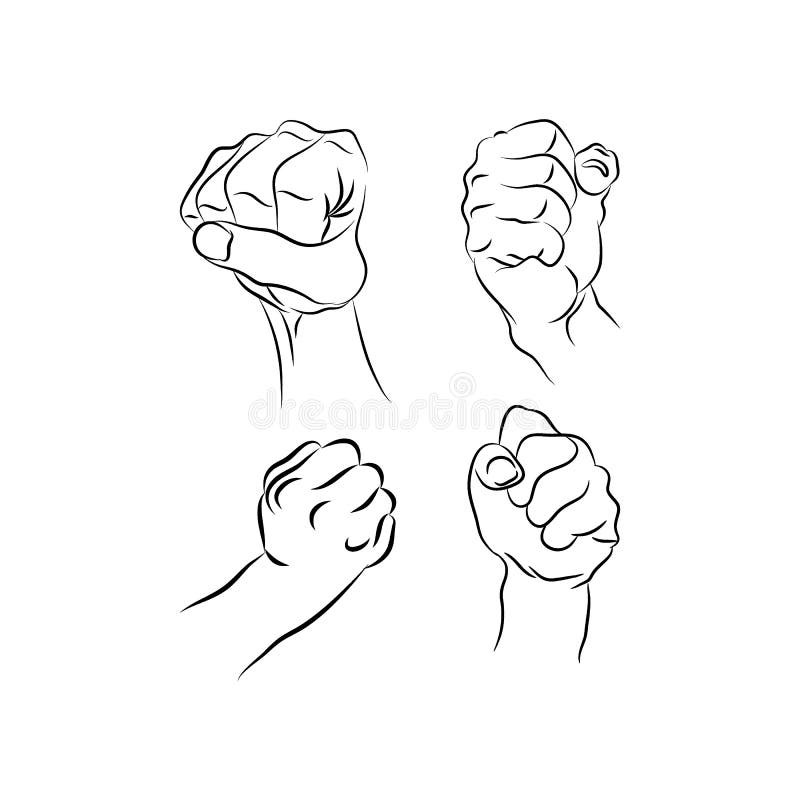 Line Drawing Doodle Hands Showing Common Signs Vector Collection
