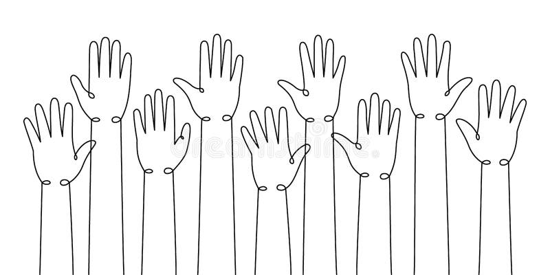 One Line Drawing Hands Up Stock Illustrations 234 One Line Drawing