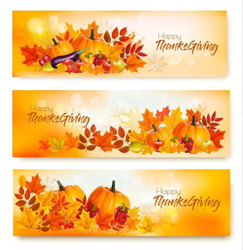 Thanksgiving banners stock vector. Illustration of corn - 15887063
