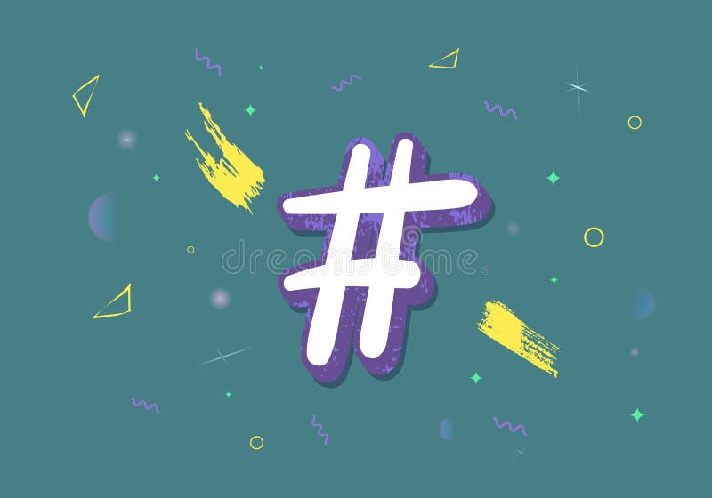 Set of Hashtag Signs. Vector Illustration. Stock Vector Illustration